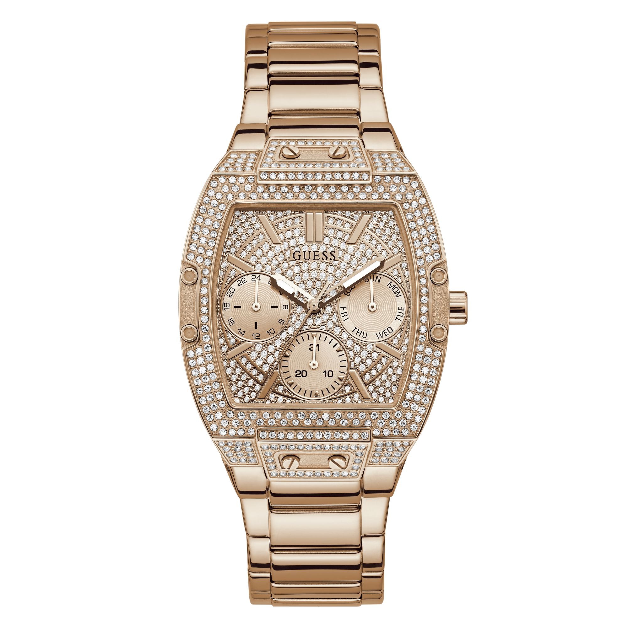 Guess Raven Rose Gold Tonneau Dial Quartz Analog Women Watch Watch Guess