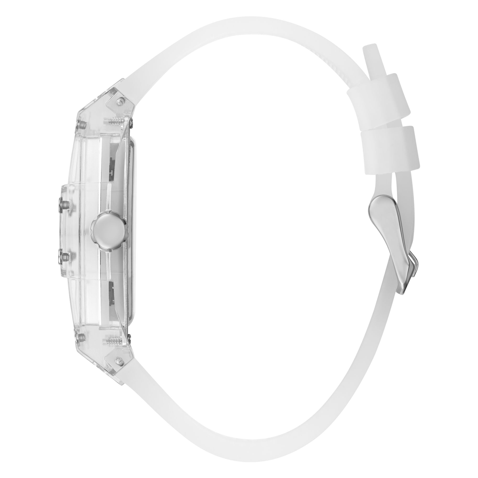 Guess Phoenix Silver Tone Tonneau Dial Quartz Analog Men Watch