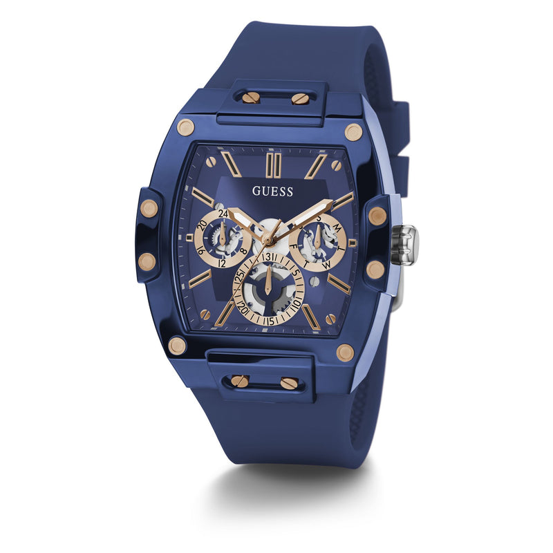 Guess Phoenix Blue Rectangle Dial Quartz Analog Men Watch Watch Guess