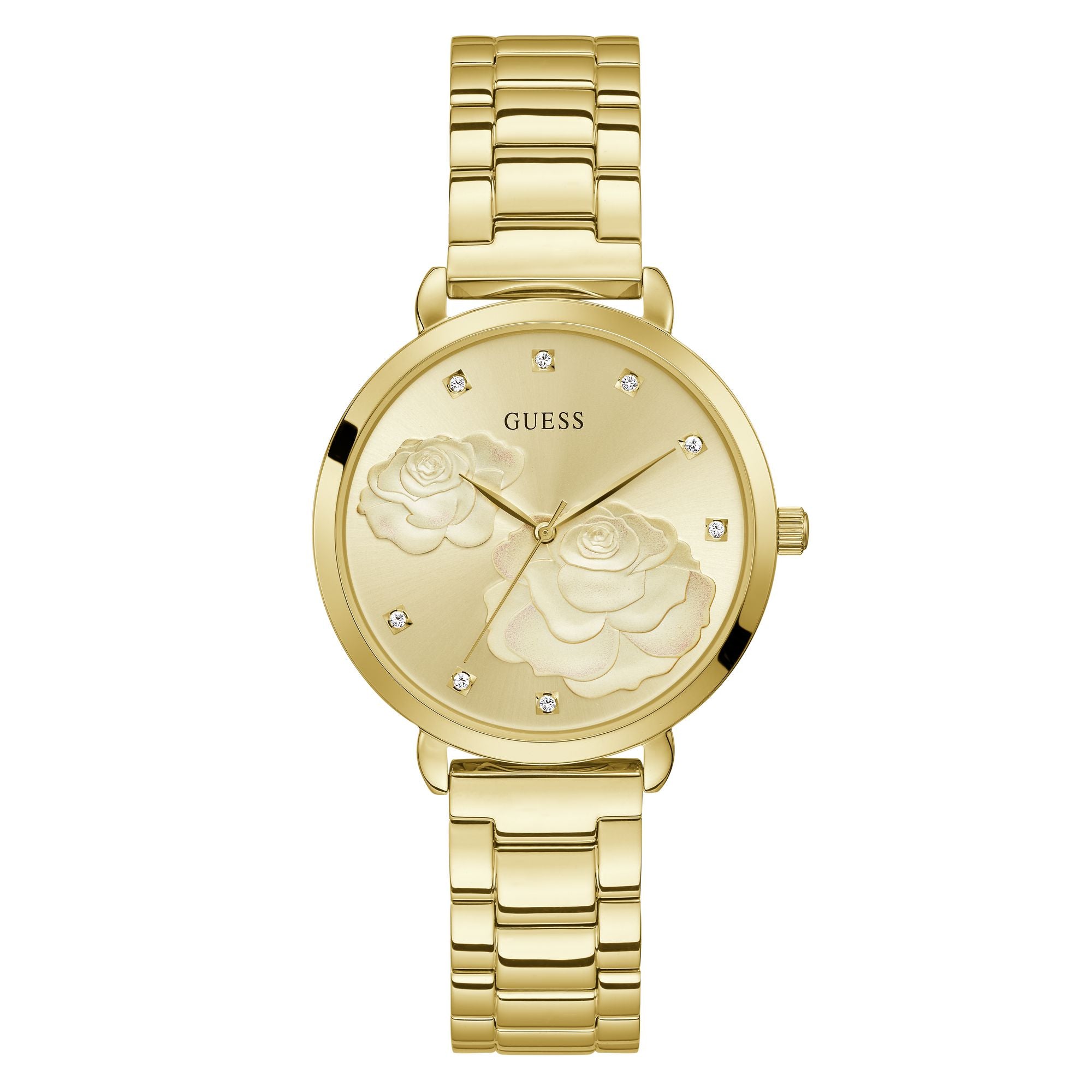 GUESS Women Round Gold Tone Dial Analog Watch - GW0242L2