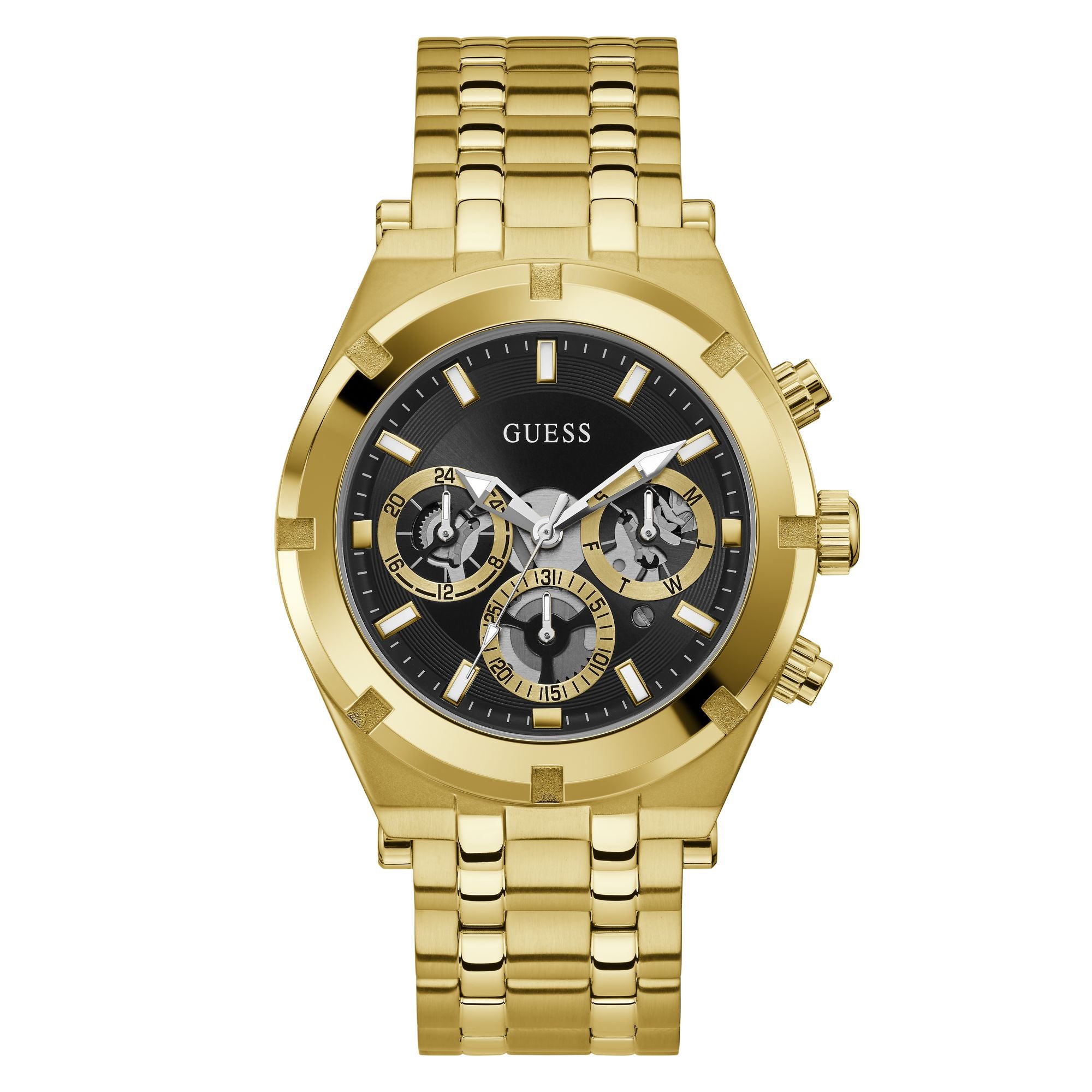GUESS Men Round Gold Tone Dial Analog Watch - GW0260G2