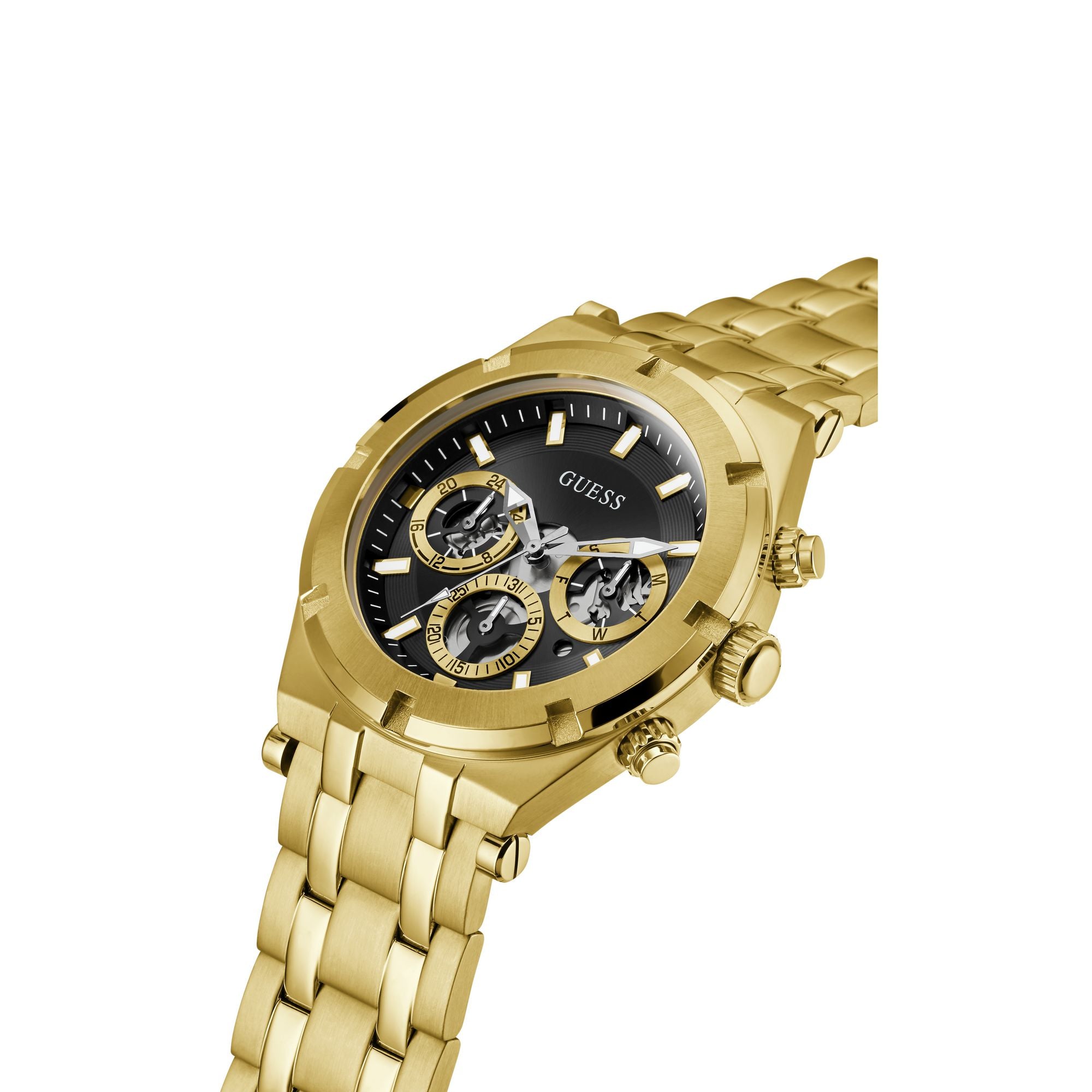 GUESS Men Round Gold Tone Dial Analog Watch - GW0260G2