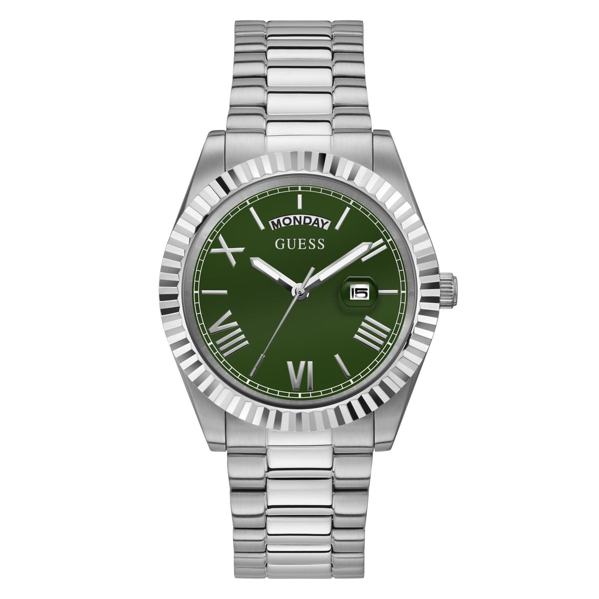 Guess Connoisseur Green Round Dial Quartz Analog Men Watch Watch Guess