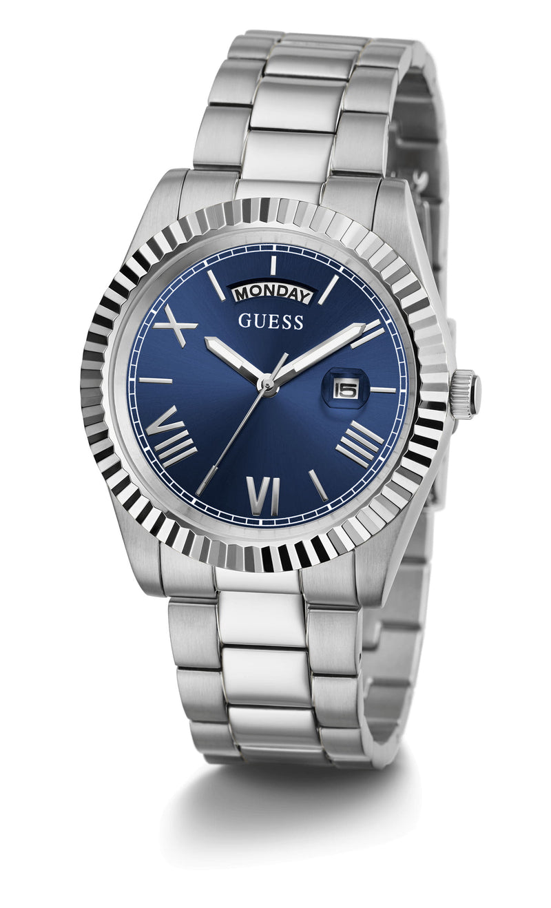 Guess Connoisseur Silver Round Dial Quartz Men Watch Watch Guess