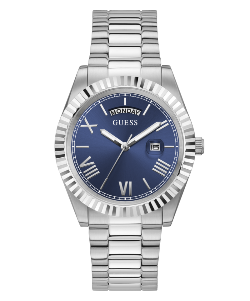 Guess Connoisseur Silver Round Dial Quartz Men Watch Watch Guess