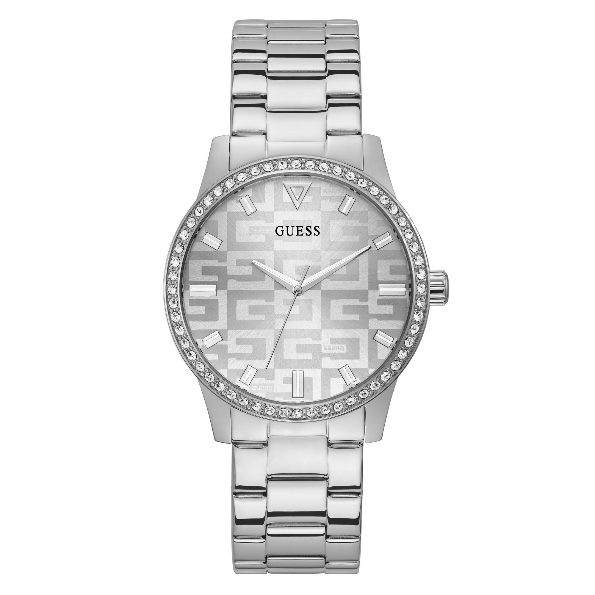 Guess G Check Silver Round Dial Quartz Analog Women Watch