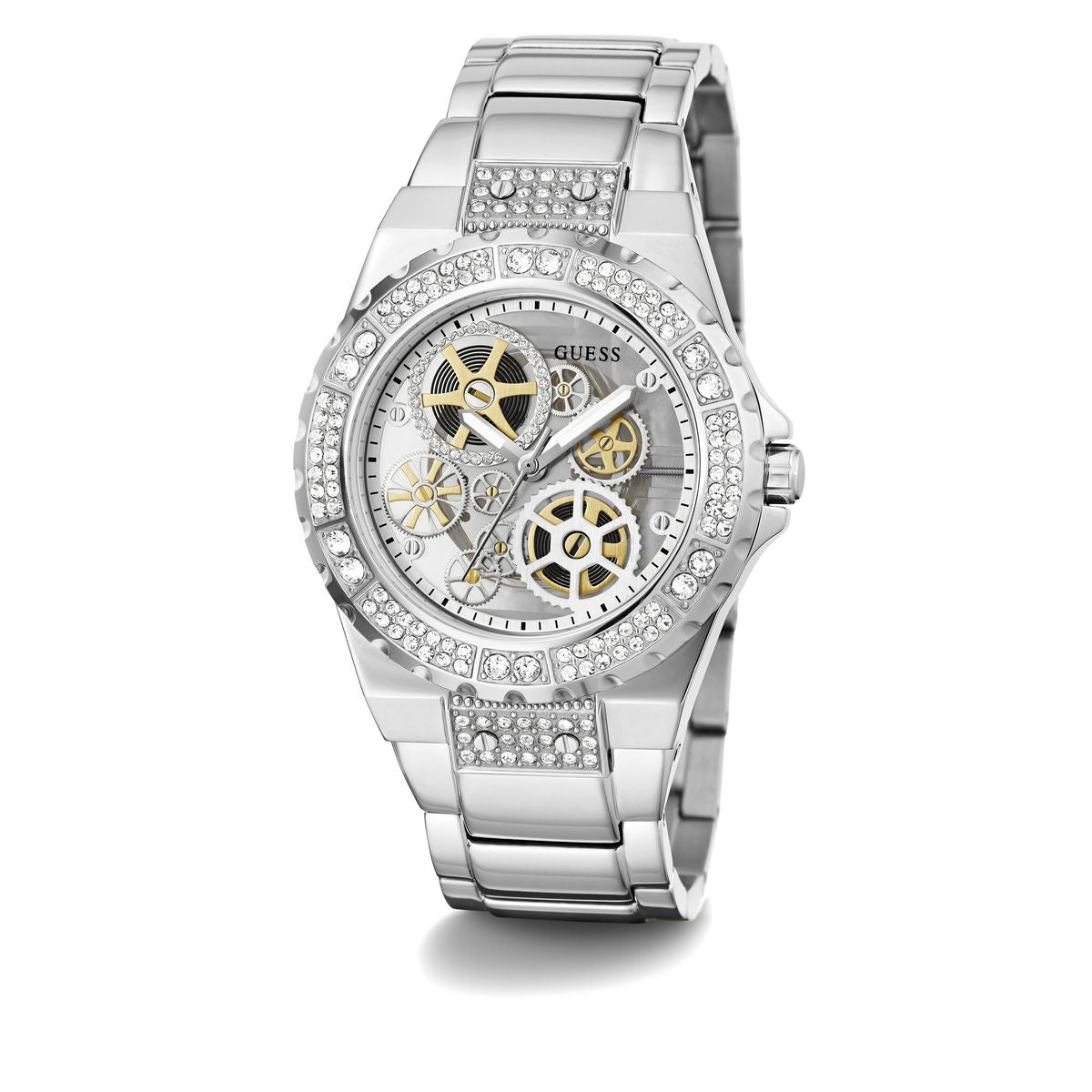 Guess Silver Round Dial Quartz Analog Women Watch Watch Guess
