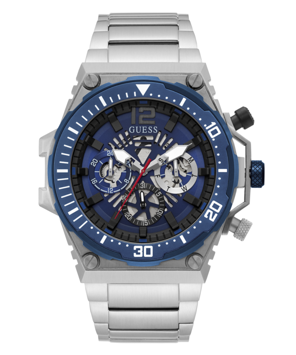 Guess Blue Round Dial Quartz Analog Men Watch Watch Guess