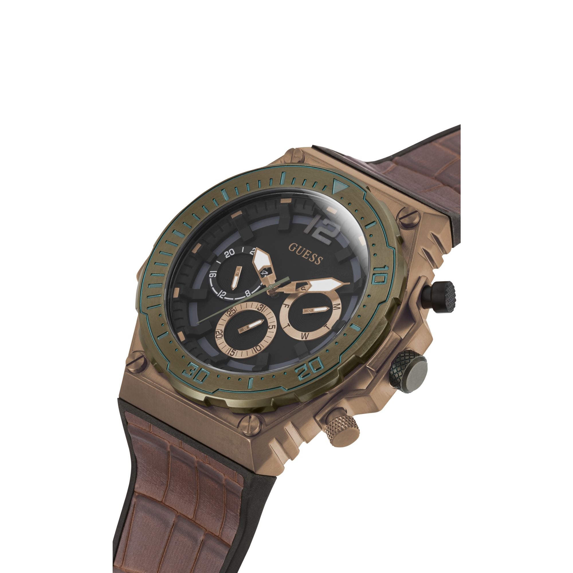 GUESS Men Round Coffee Dial Analog Watch - GW0326G2