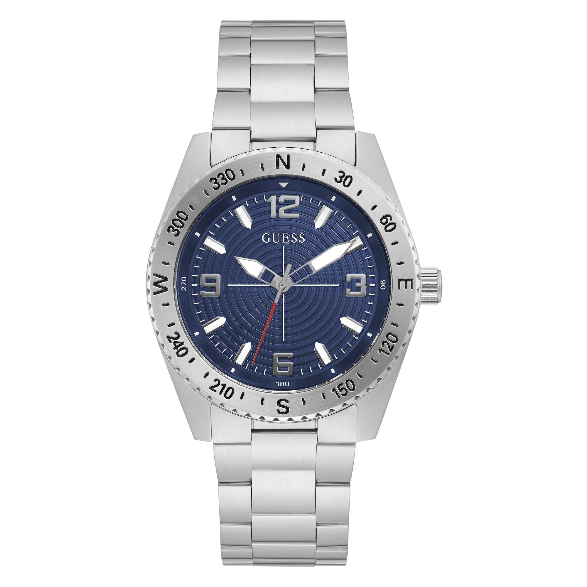 Guess North Silver Tone Round Dial Quartz Analog Men Watch