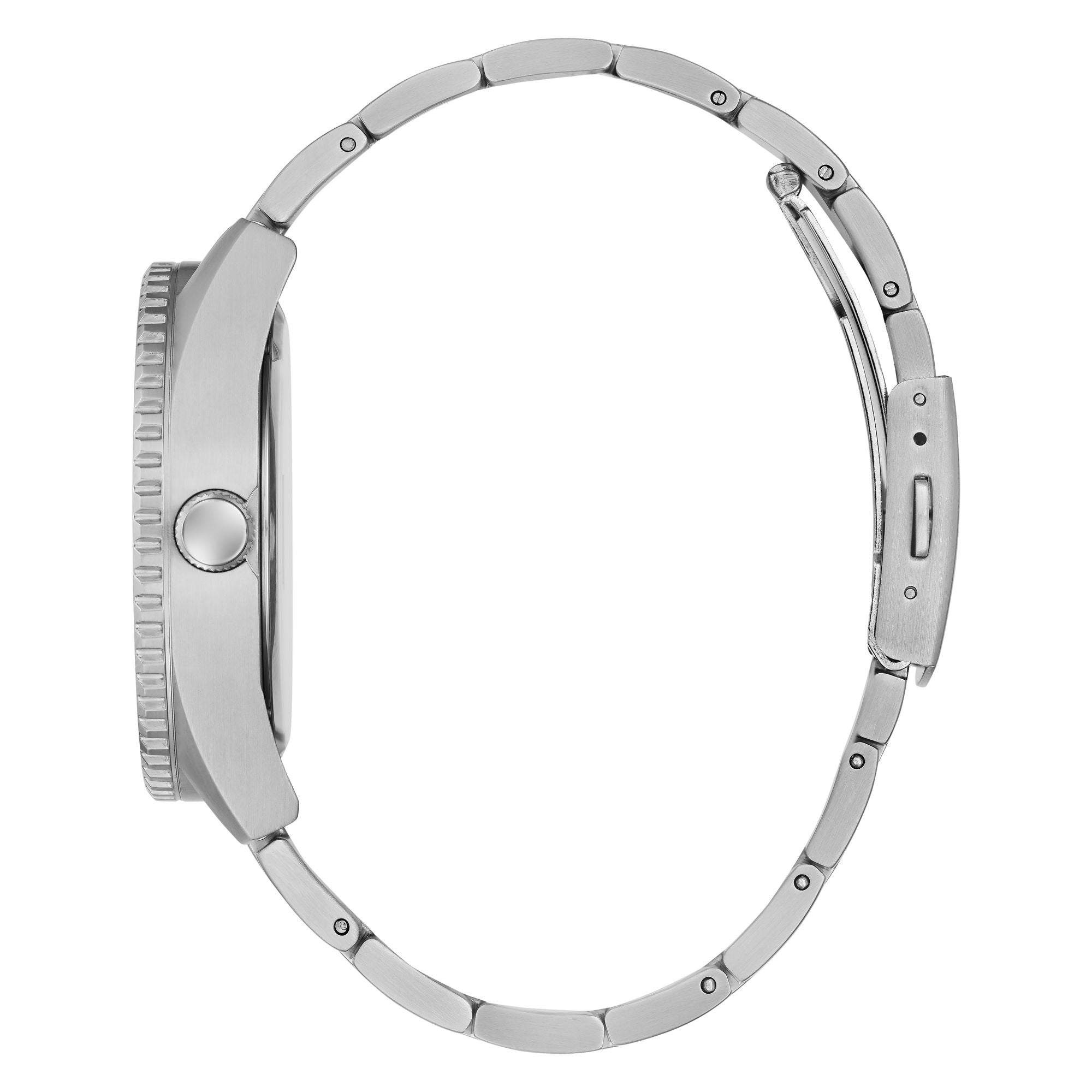 Guess North Silver Tone Round Dial Quartz Analog Men Watch Watch Guess