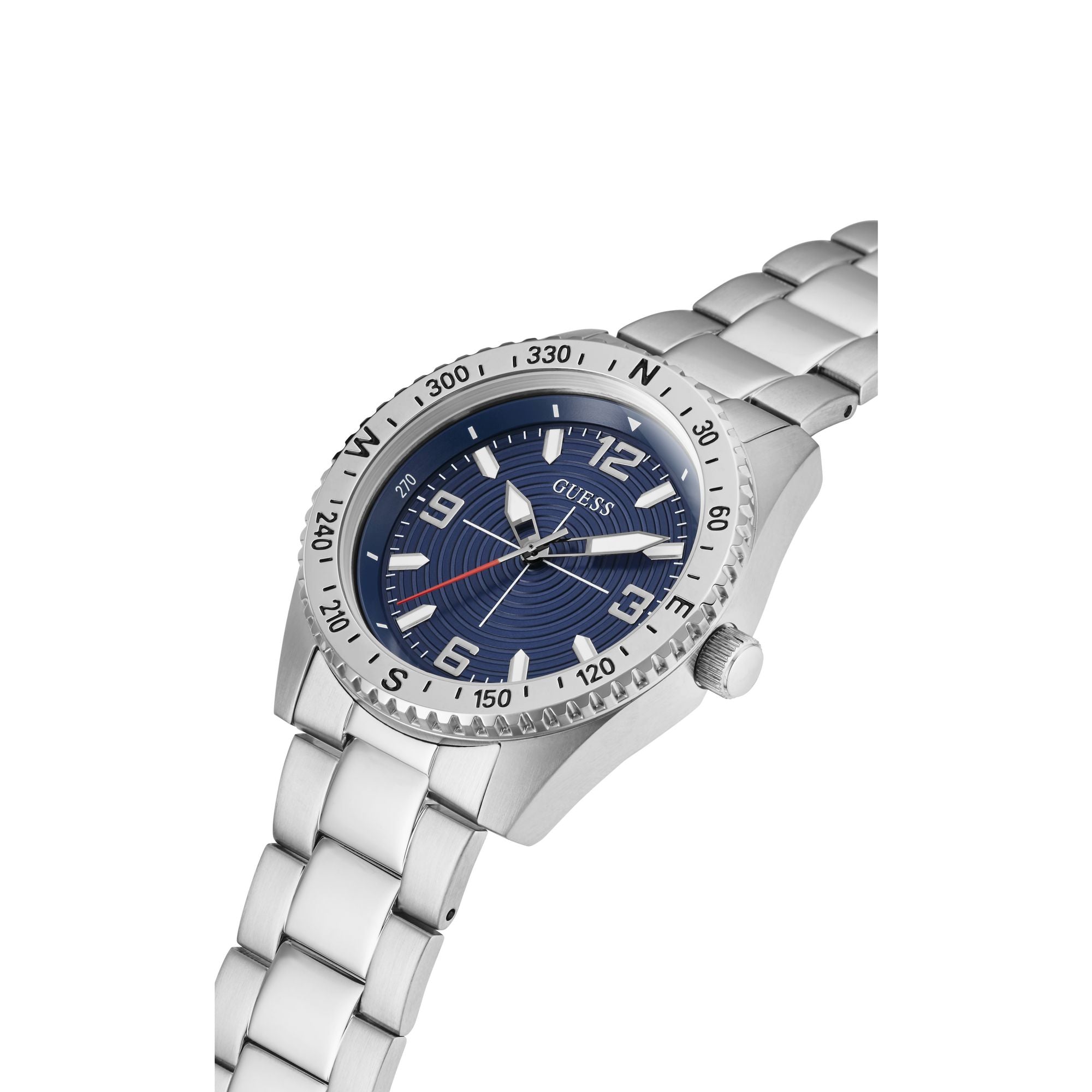 Guess North Silver Tone Round Dial Quartz Analog Men Watch