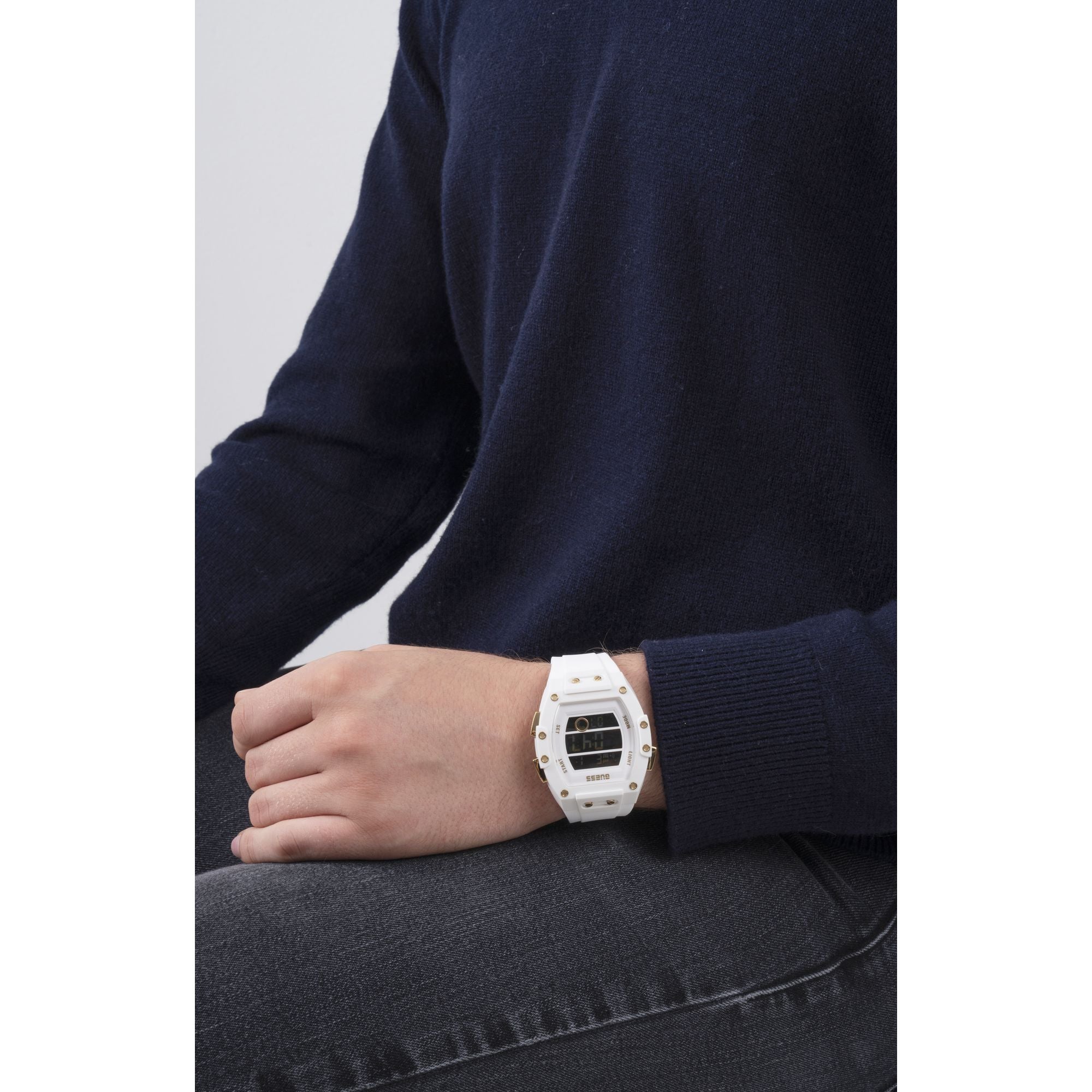 Guess Phoenix Black Tonneau Dial Quartz Digital Men Watch