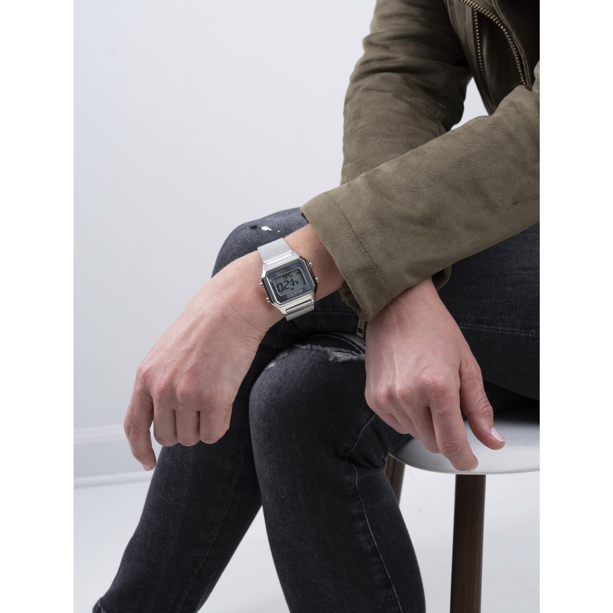 Guess Zoom Black Square Dial Quartz Digital Women Watch