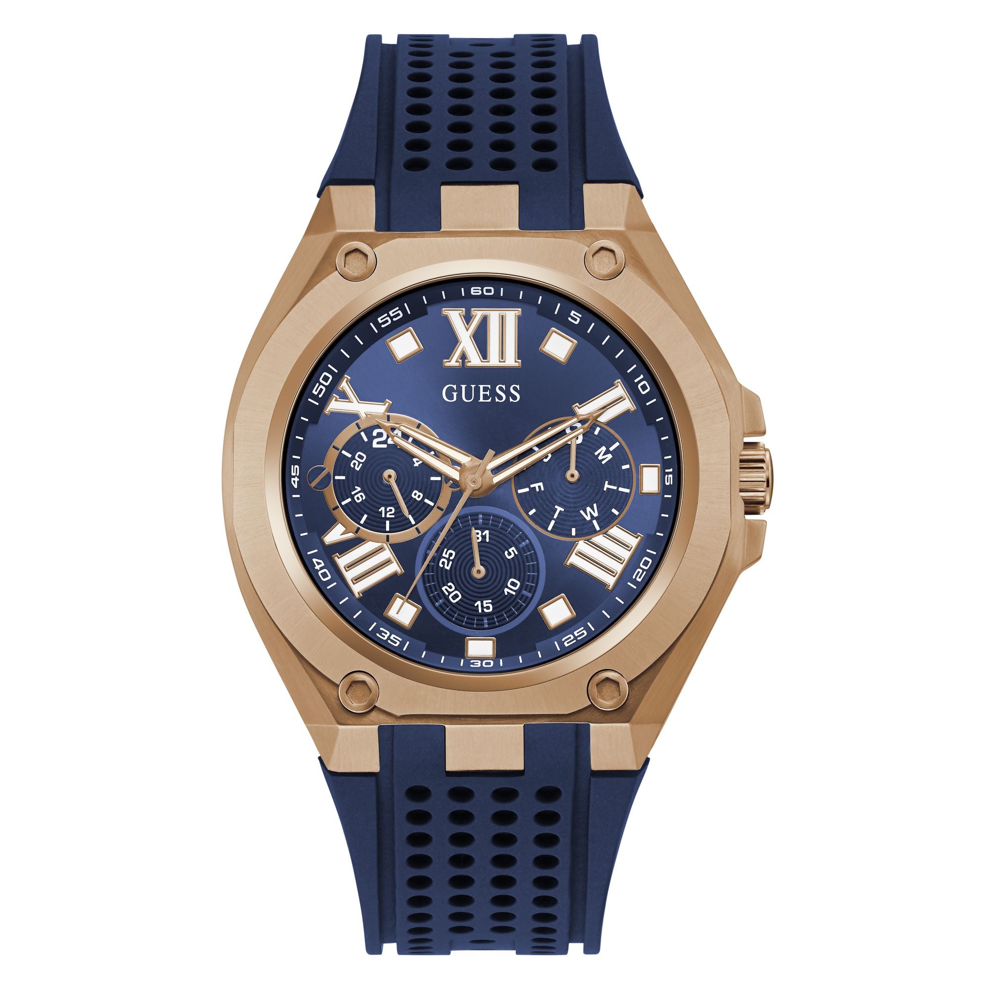 Guess Top Notch Blue Round Dial Quartz Analog Men Watch