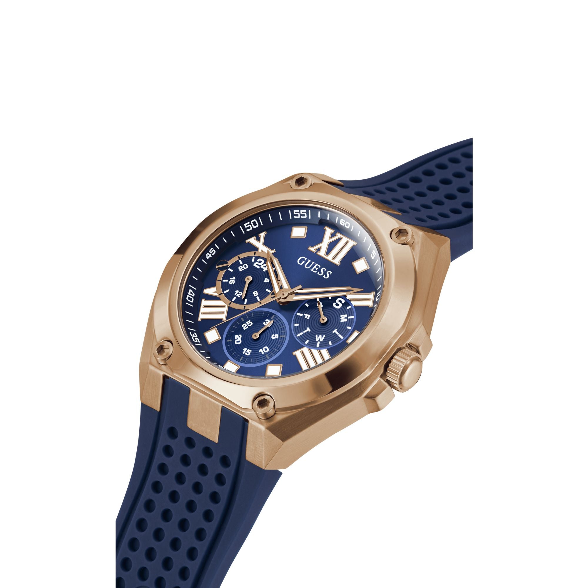 Guess Top Notch Blue Round Dial Quartz Analog Men Watch Watch Guess