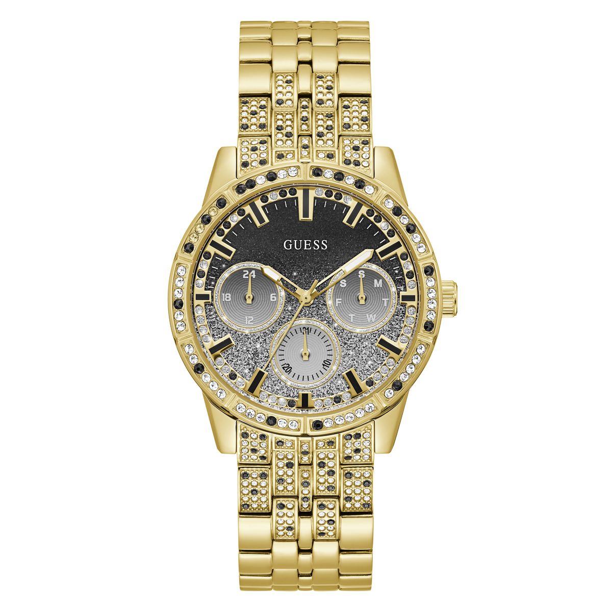Guess Silver Round Dial Quartz Analog Women Watch Watch Guess