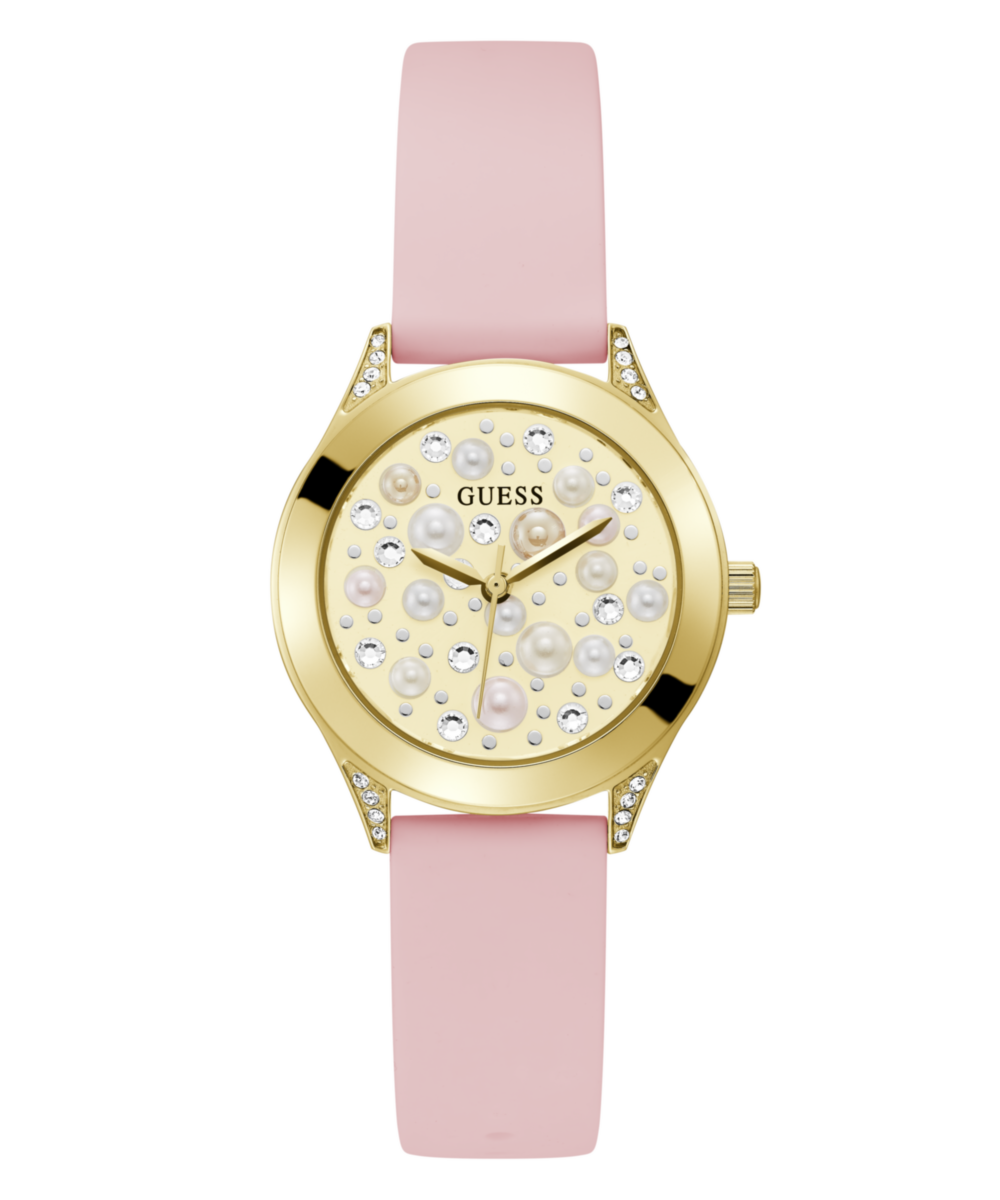 Guess Champagne Round Dial Quartz Analog Women Watch Watch Guess