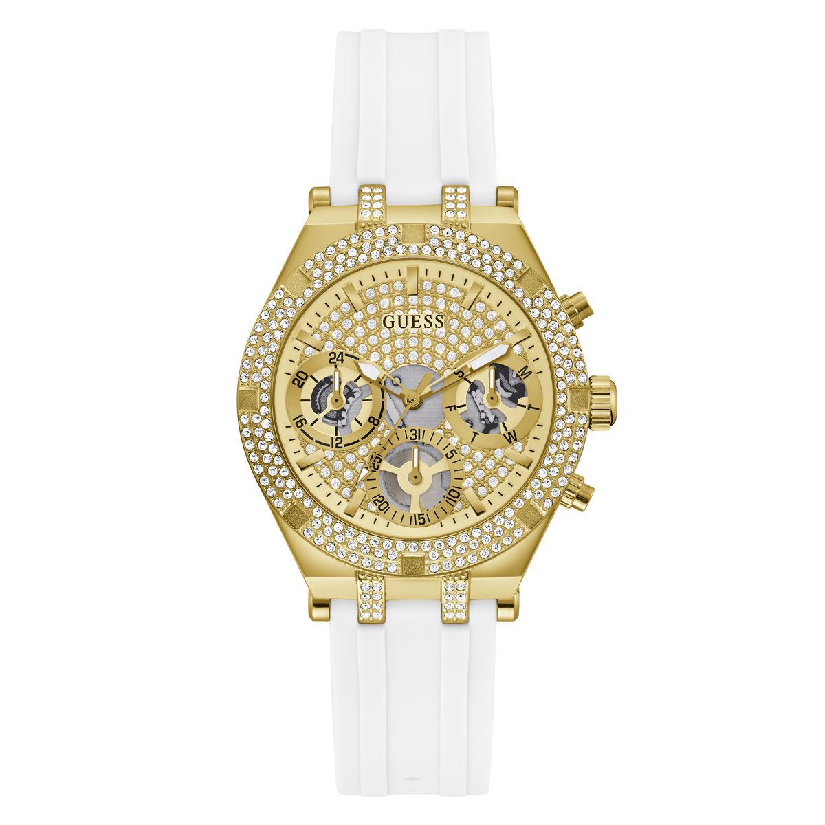 Guess Champagne Round Dial Quartz Analog Women Watch