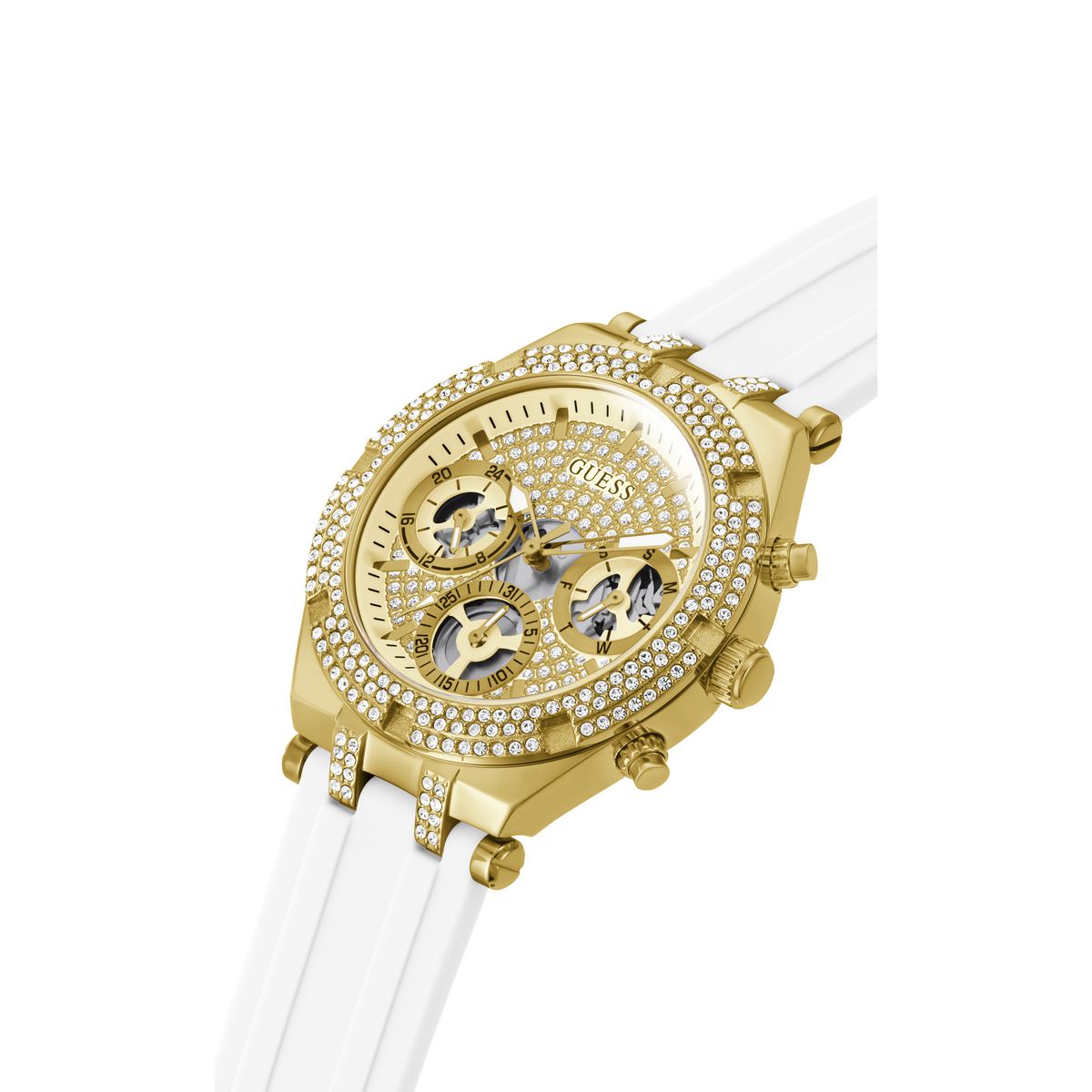 Guess Champagne Round Dial Quartz Analog Women Watch Watch Guess