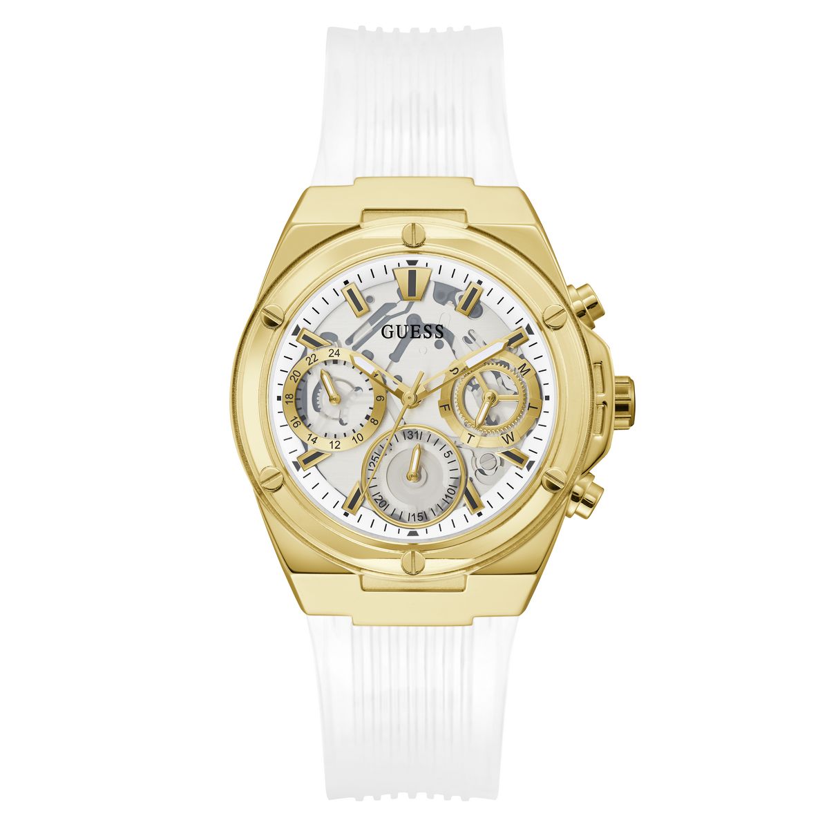 Guess White Round Dial Quartz Analog Women Watch Watch Guess