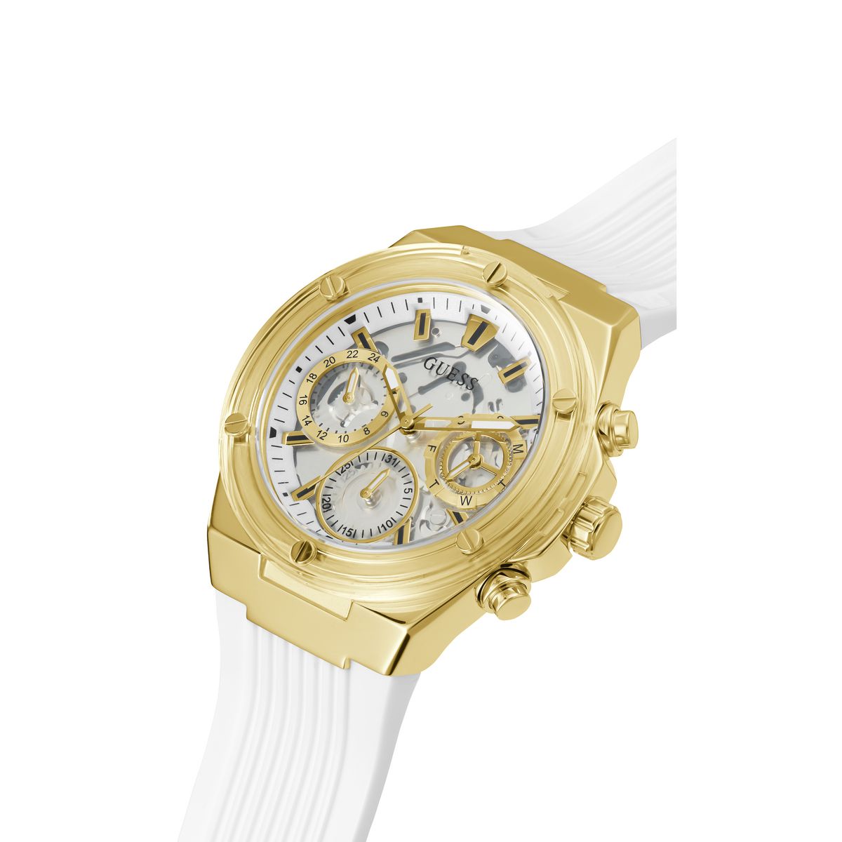Guess White Round Dial Quartz Analog Women Watch