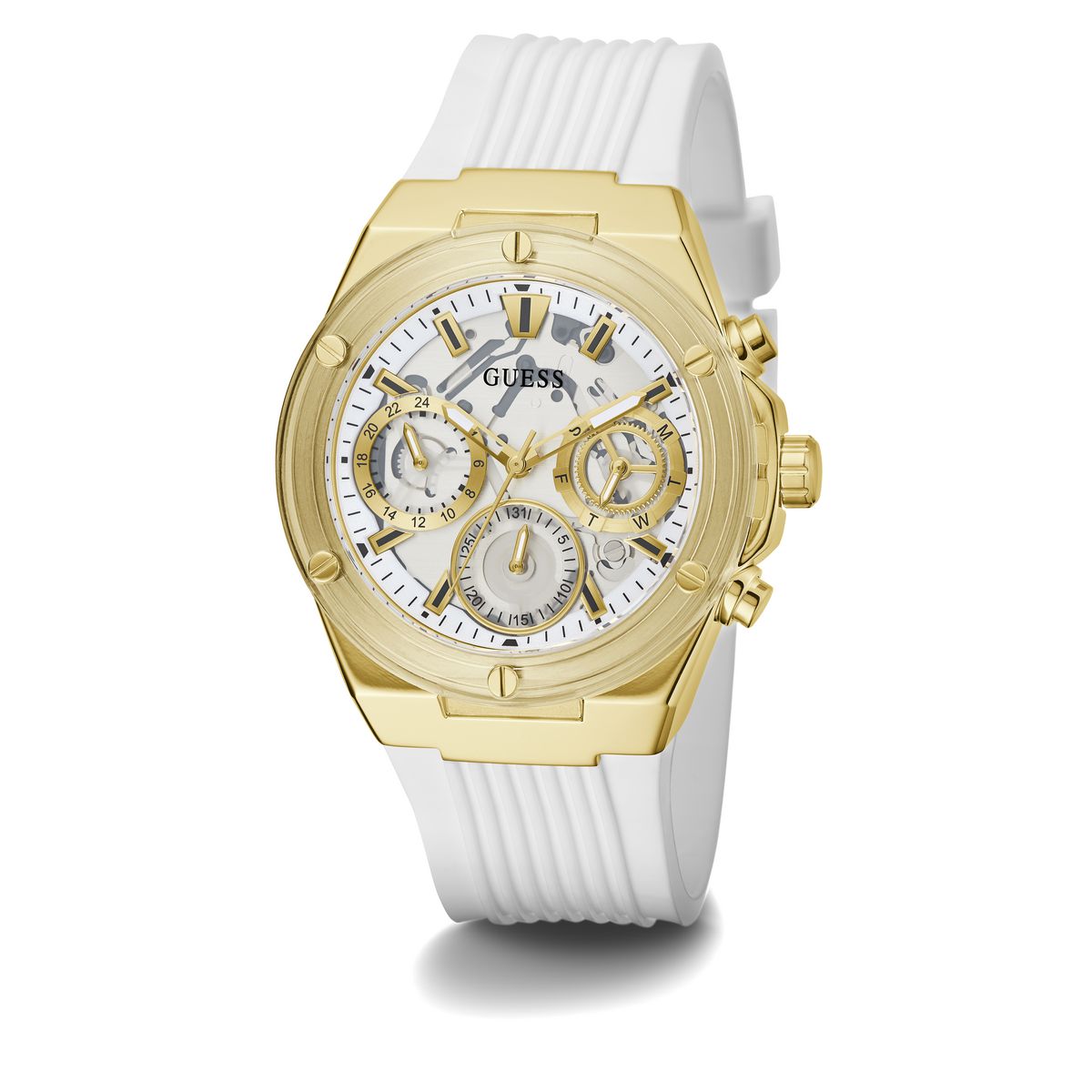 Guess White Round Dial Quartz Analog Women Watch