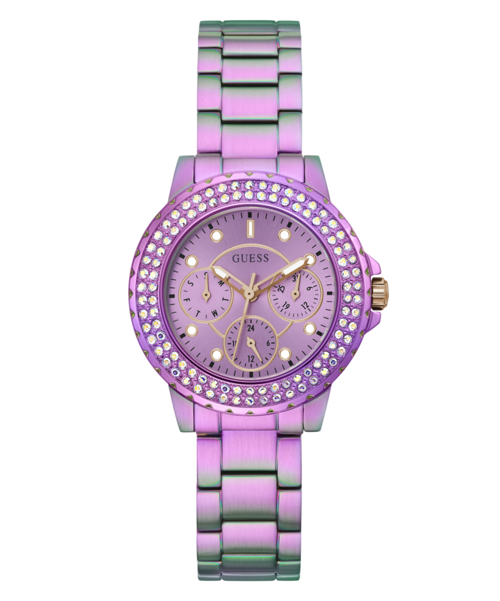Guess Crown Iridescent Round Dial Multi-function Women Watch