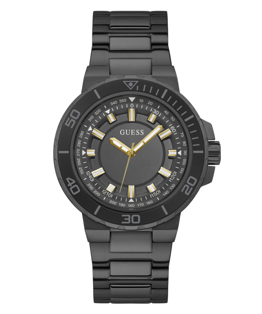 Guess Track Black Round Dial Quartz Analog Men Watch Watch Guess