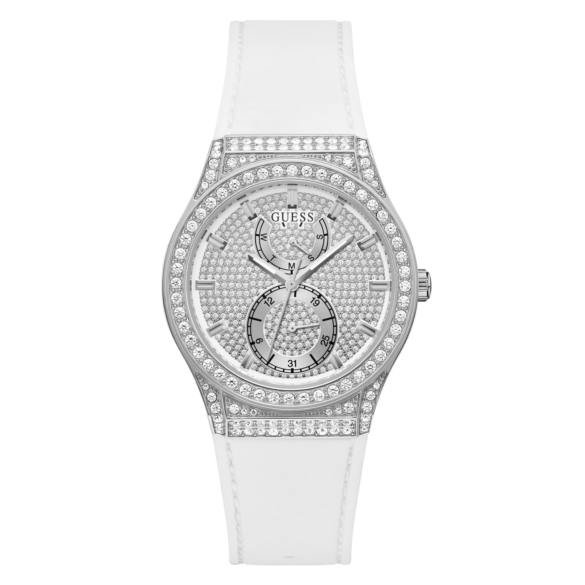 Guess Princess Silver Tone Round Dial Quartz Analog Women Watch