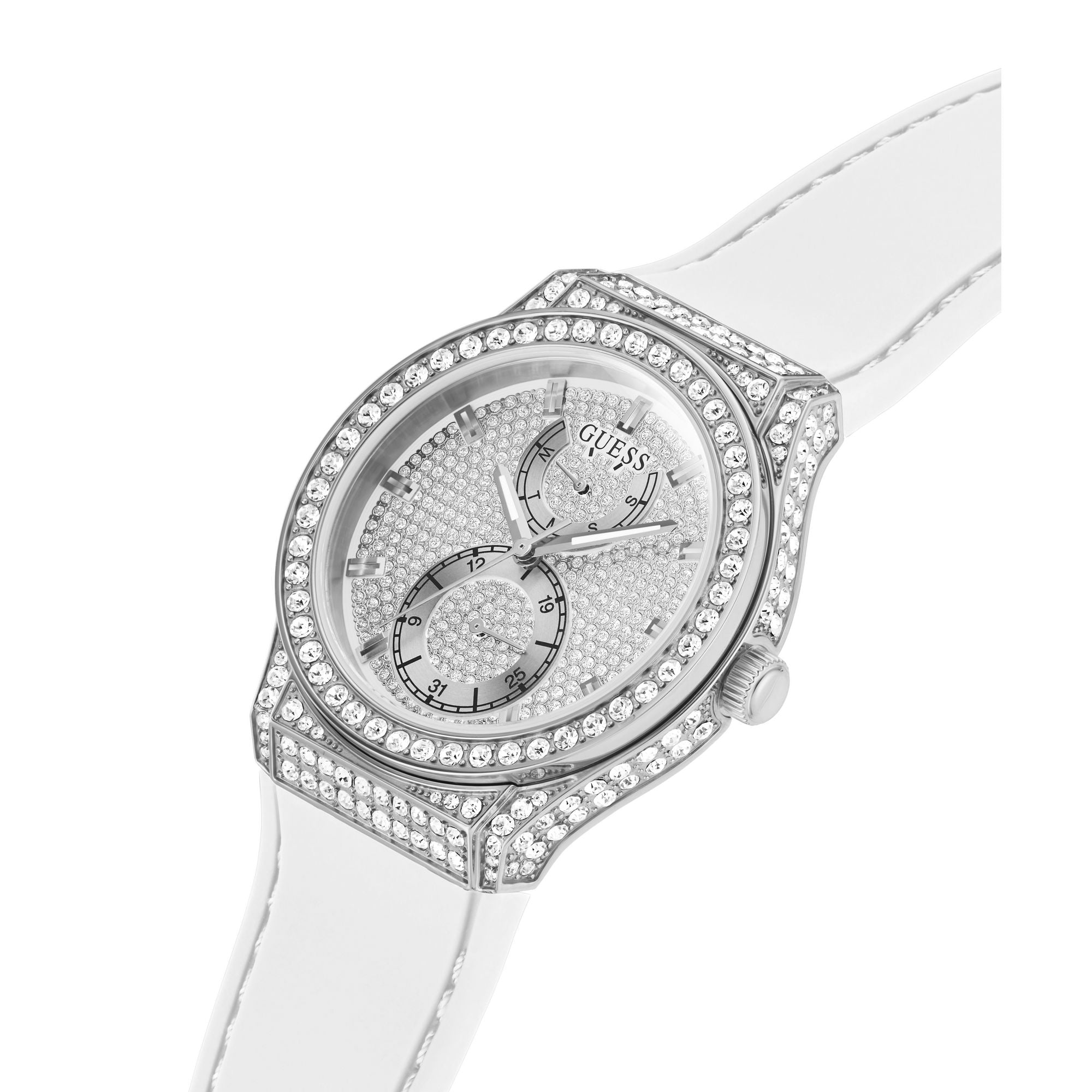 Guess Princess Silver Tone Round Dial Quartz Analog Women Watch