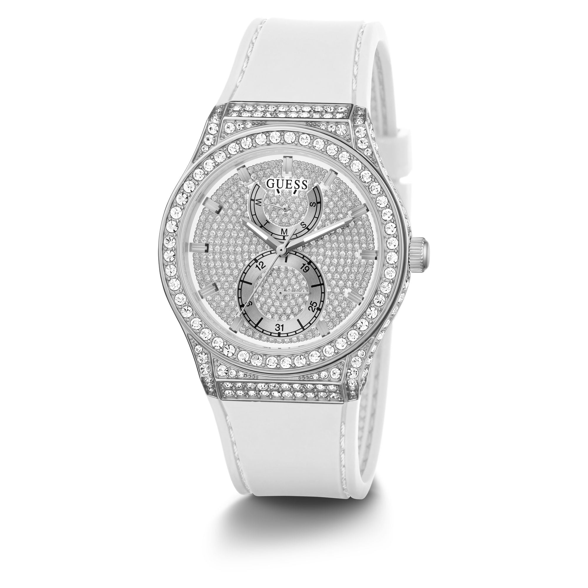 Guess Princess Silver Tone Round Dial Quartz Analog Women Watch