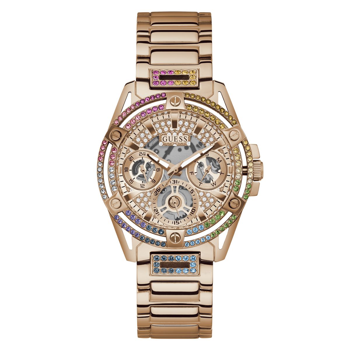 Guess Rose Gold Dial Round Case Quartz Analog Women Watch