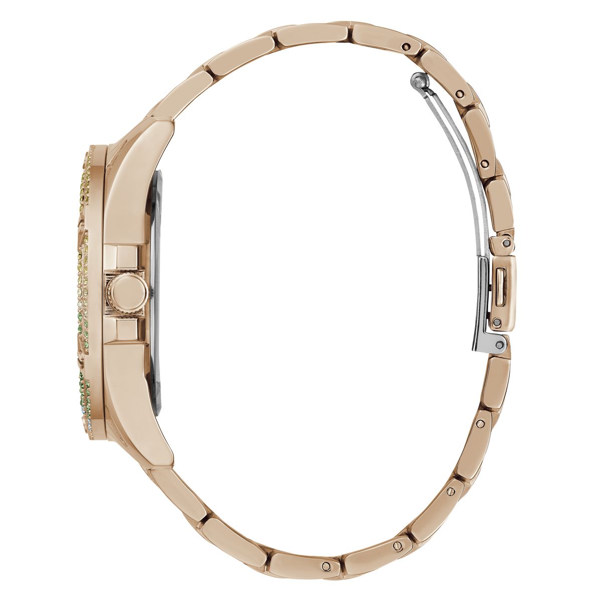 Guess Rose Gold Dial Round Case Quartz Analog Women Watch Watch Guess