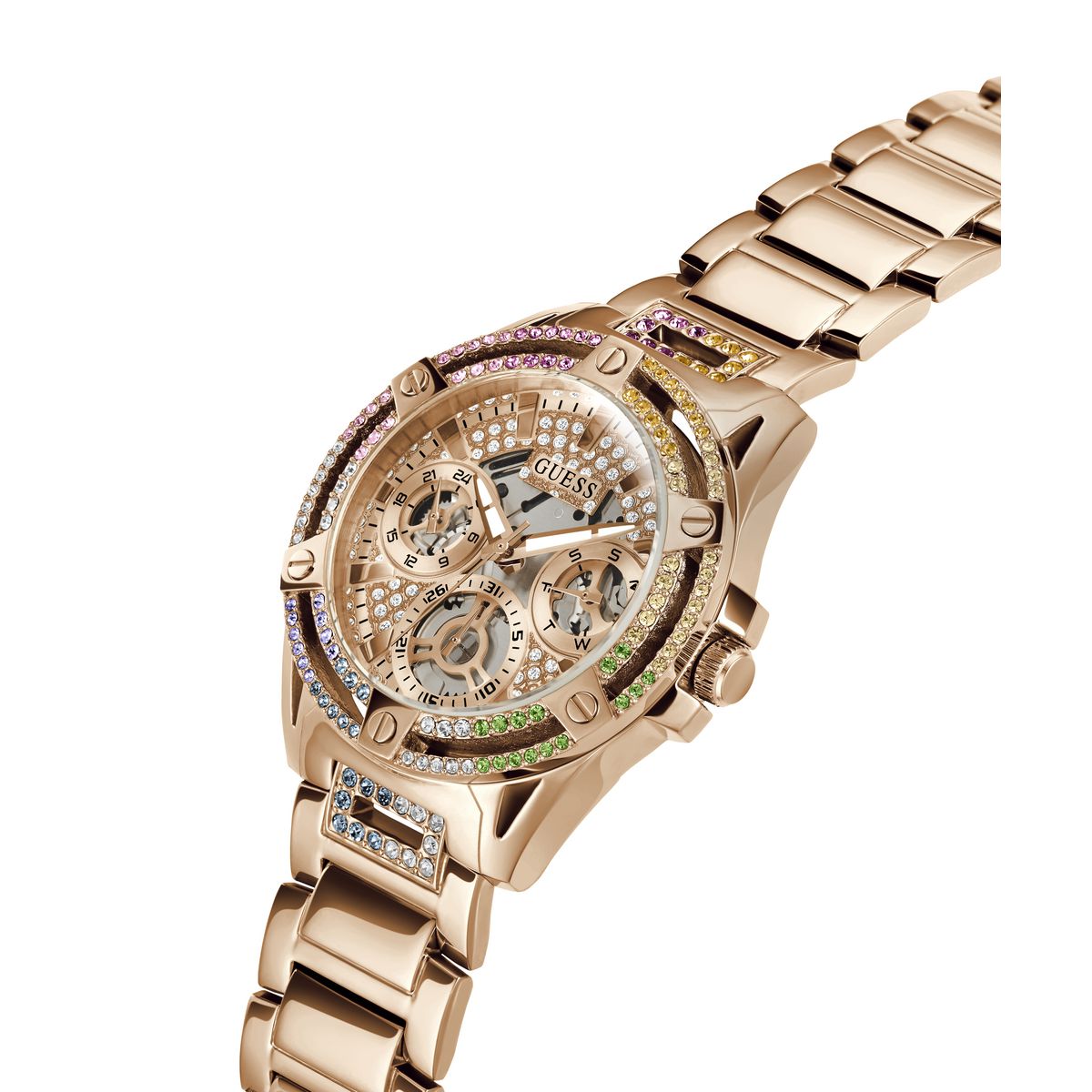 Guess Rose Gold Dial Round Case Quartz Analog Women Watch