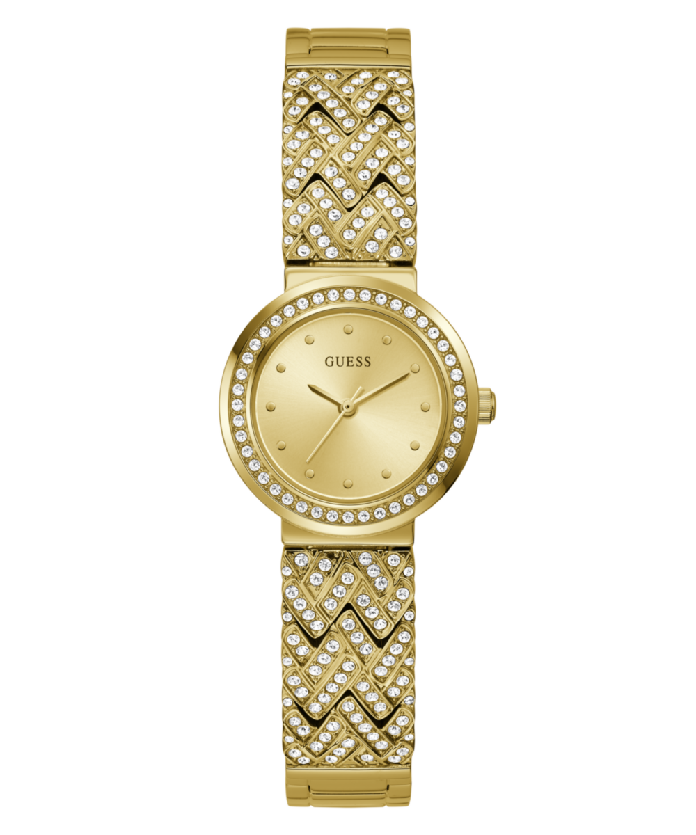 Guess Treasure Champagne Round Dial Analog Women Watch Watch Guess