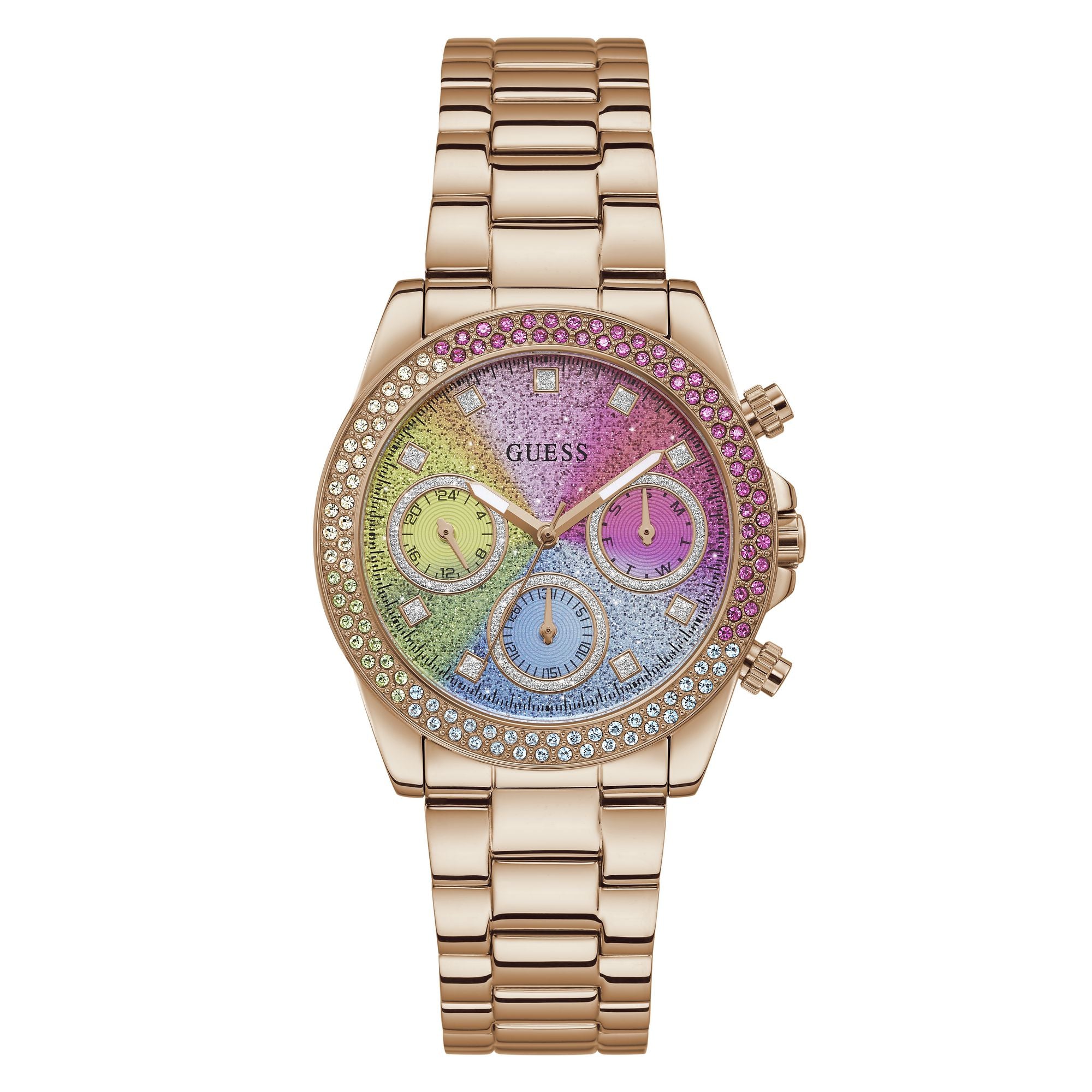 Guess SOL Pink Round Dial Quartz Analog Women Watch Watch Guess