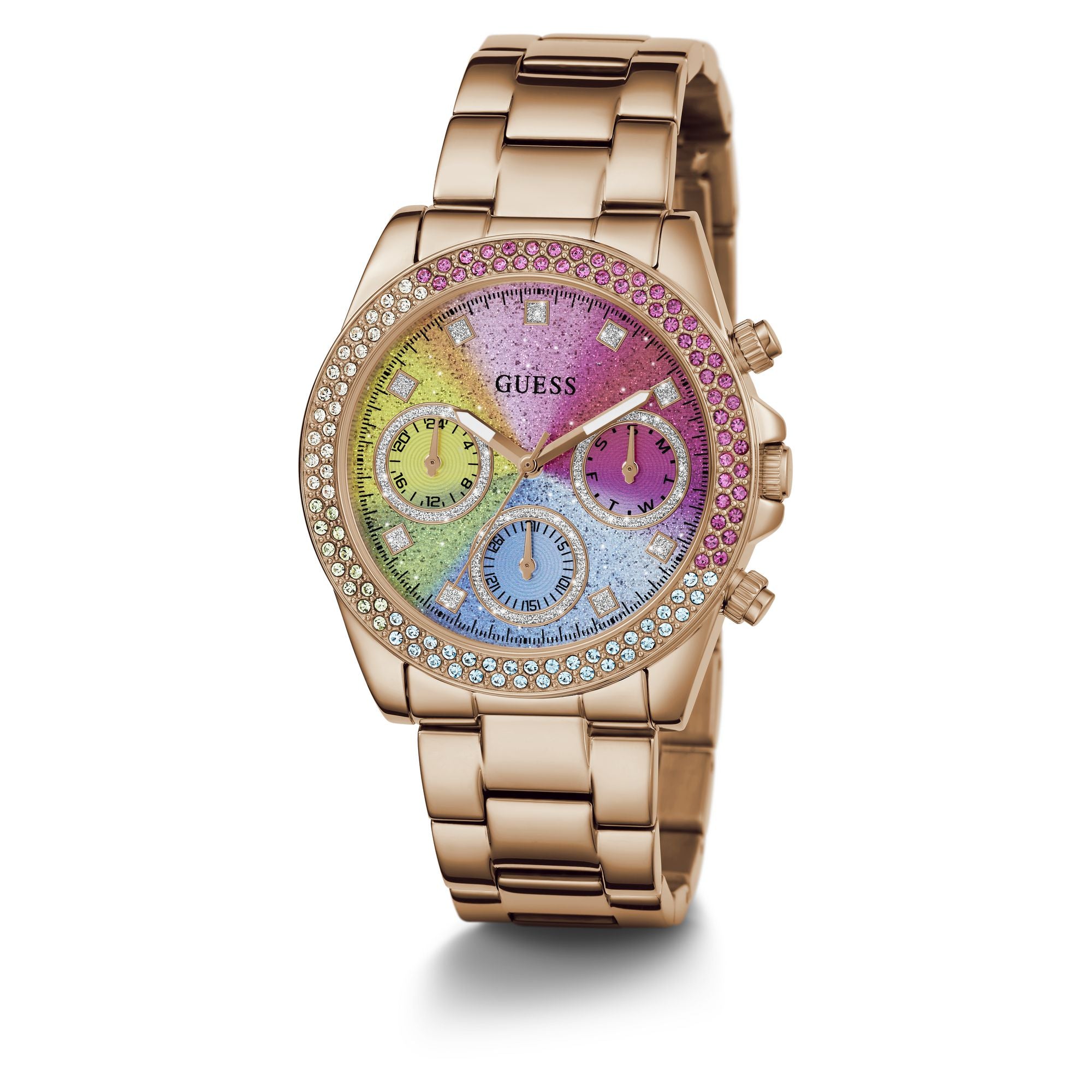 Guess SOL Pink Round Dial Quartz Analog Women Watch Watch Guess