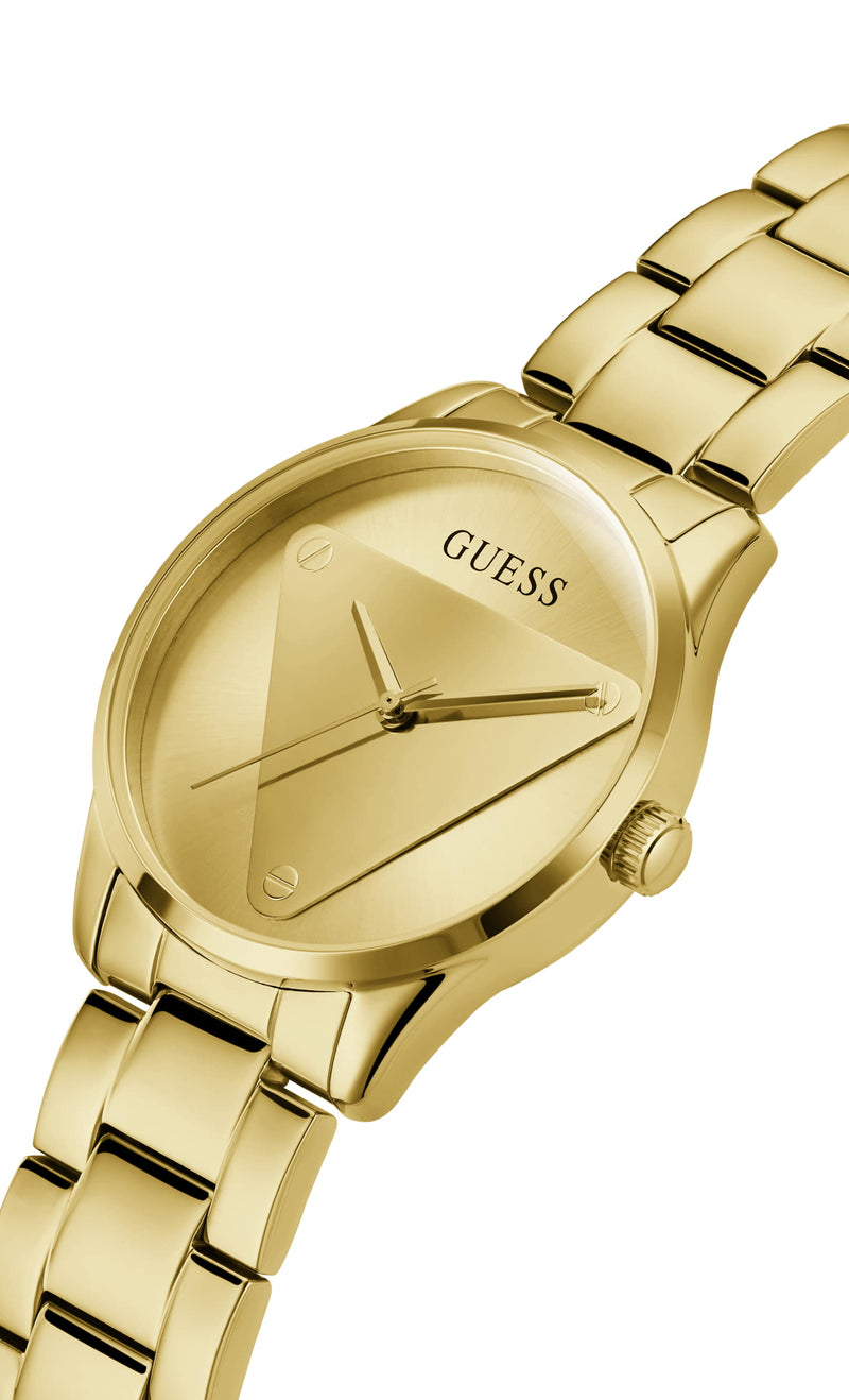 Guess Emblem Champagne Round Dial Analog Women Watch Watch Guess
