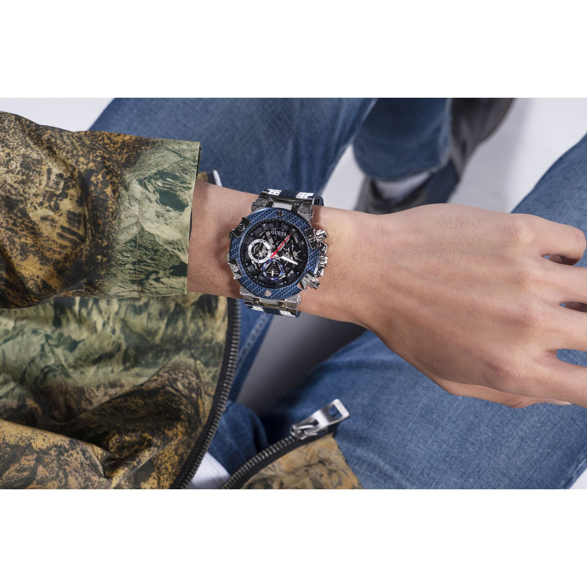 Guess Round 46mm Black Dial Analog Men Watch - GW0486G1