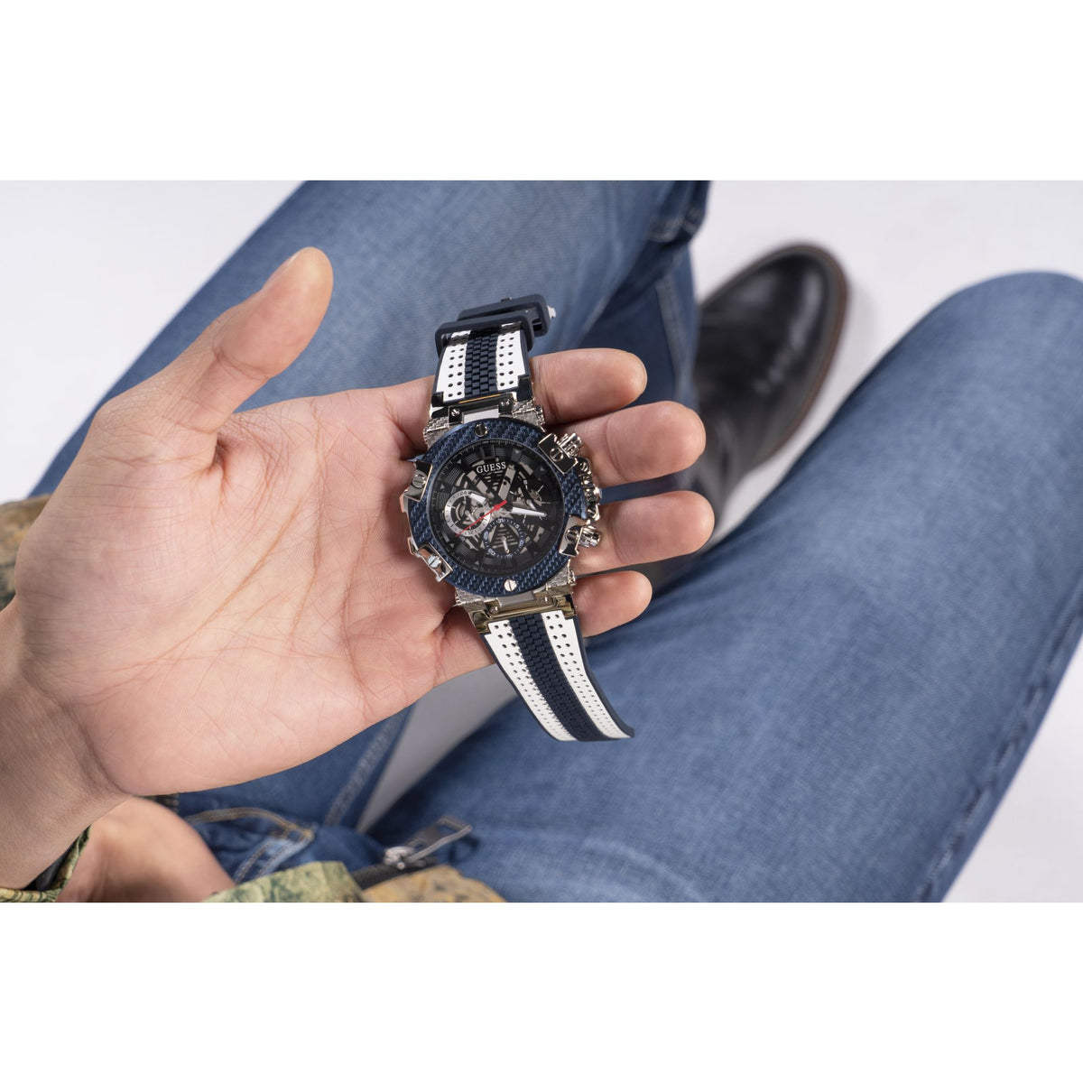 Guess Round 46mm Black Dial Analog Men Watch - GW0486G1