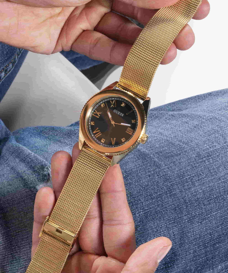 Guess Noble Gold Round Dial Analog Men Watch Watch Guess