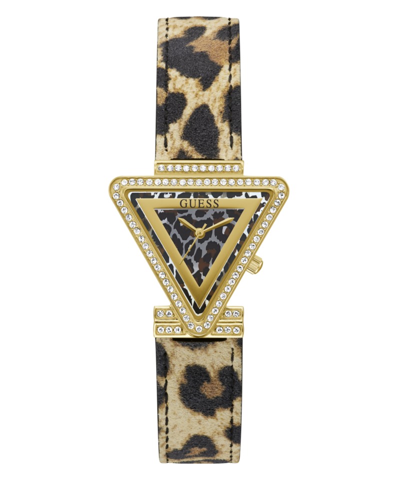 Guess Fame Leather Multicolor Triangle Dial Quartz Analog Women Watch Watch Guess