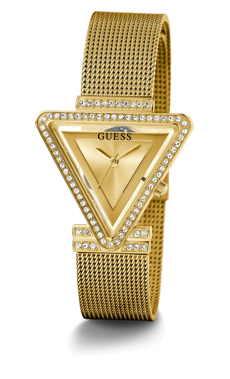 Guess Fame Champagne Triangle Dial Analog Women Watch Watch Guess
