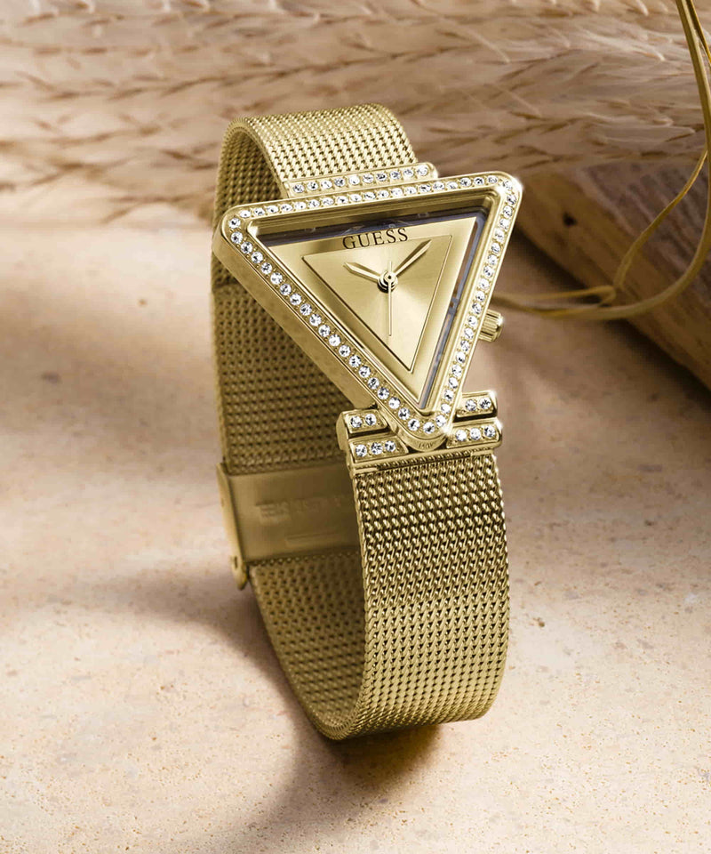 Guess Fame Champagne Triangle Dial Analog Women Watch Watch Guess