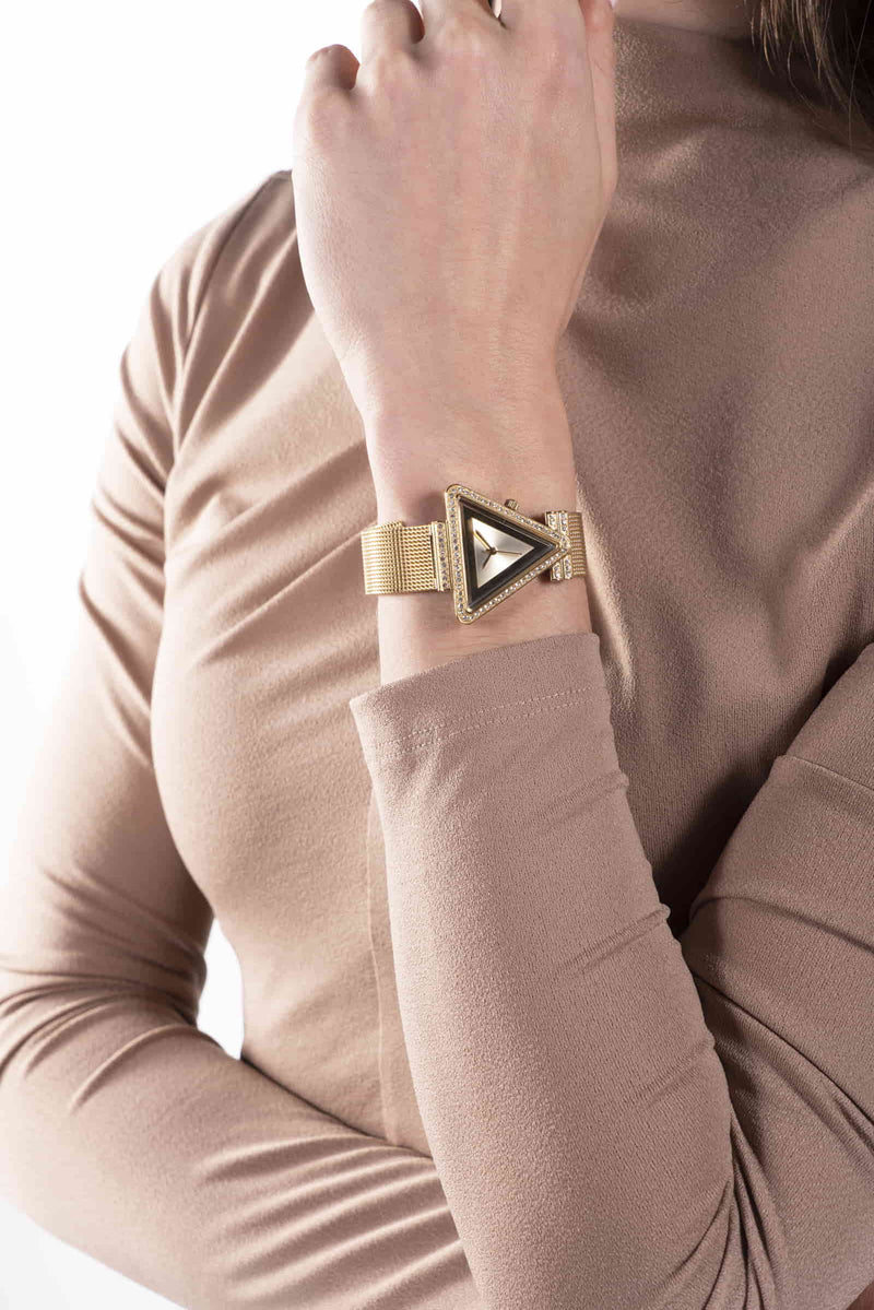 Guess Fame Champagne Triangle Dial Analog Women Watch Watch Guess