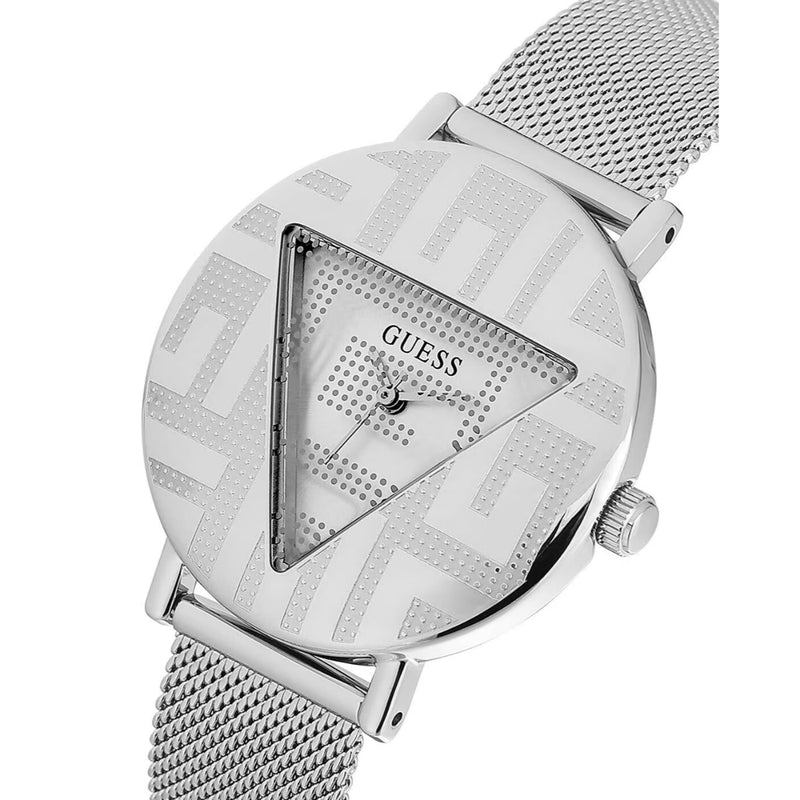 Guess Silver Round Dial Quartz Analog Women Watch Watch Guess