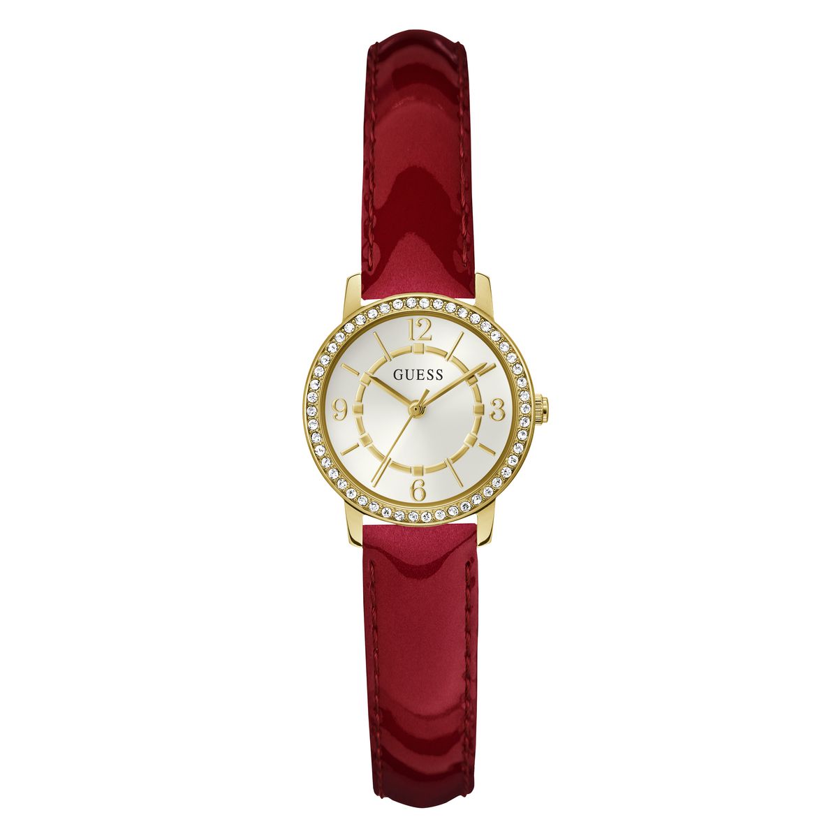 Guess Leather White Round Dial Quartz Analog Women Watch Watch Guess