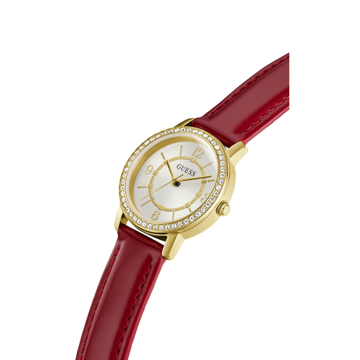 Guess Leather White Round Dial Quartz Analog Women Watch Watch Guess