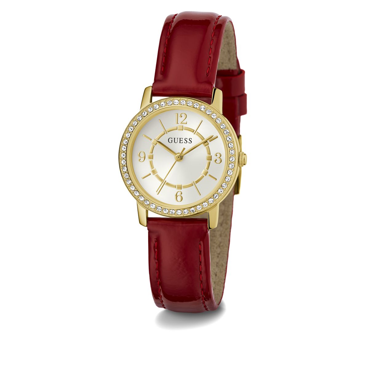 Guess Leather White Round Dial Quartz Analog Women Watch Watch Guess